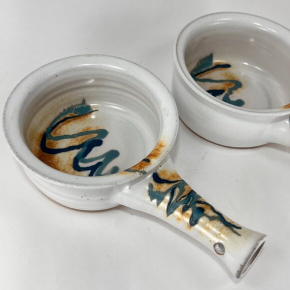 Brenner Tolliver Pottery Handcrafted Stoneware Hollow Handle Soup Bowl White - Picture 8 of 16